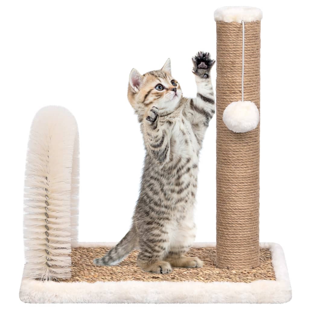 Cat tree with grooming arch and scratching post