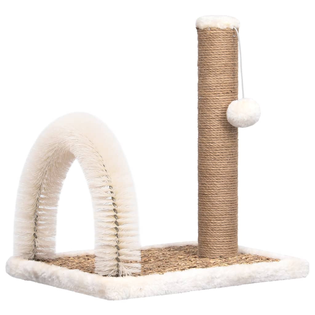 Cat tree with grooming arch and scratching post