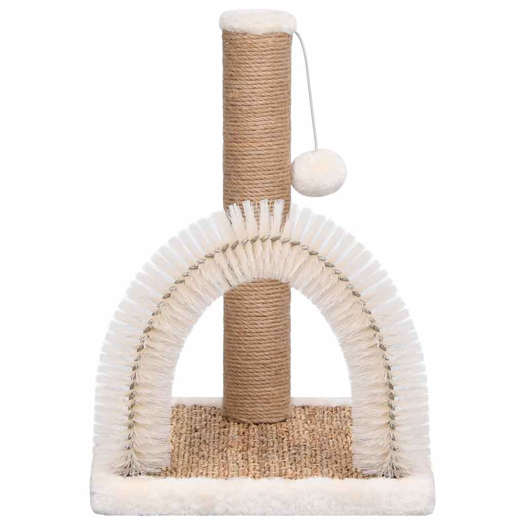 Cat tree with grooming arch and scratching post