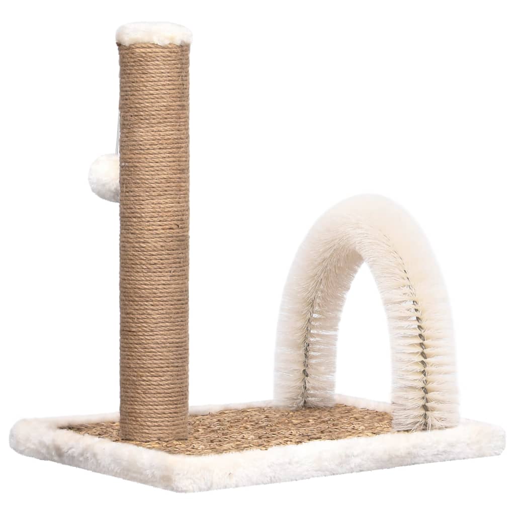 Cat tree with grooming arch and scratching post