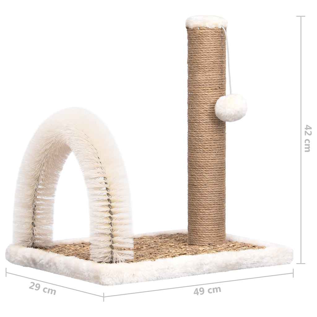 Cat tree with grooming arch and scratching post