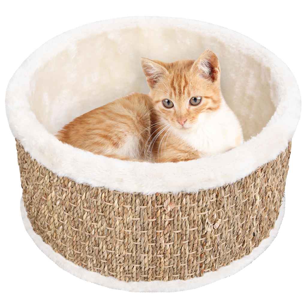 Panier pour chat rond 36 cm en jonc de mer