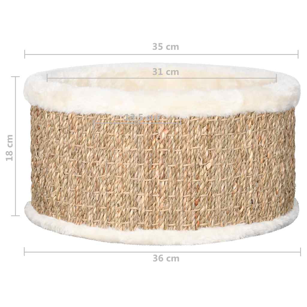 Panier pour chat rond 36 cm en jonc de mer