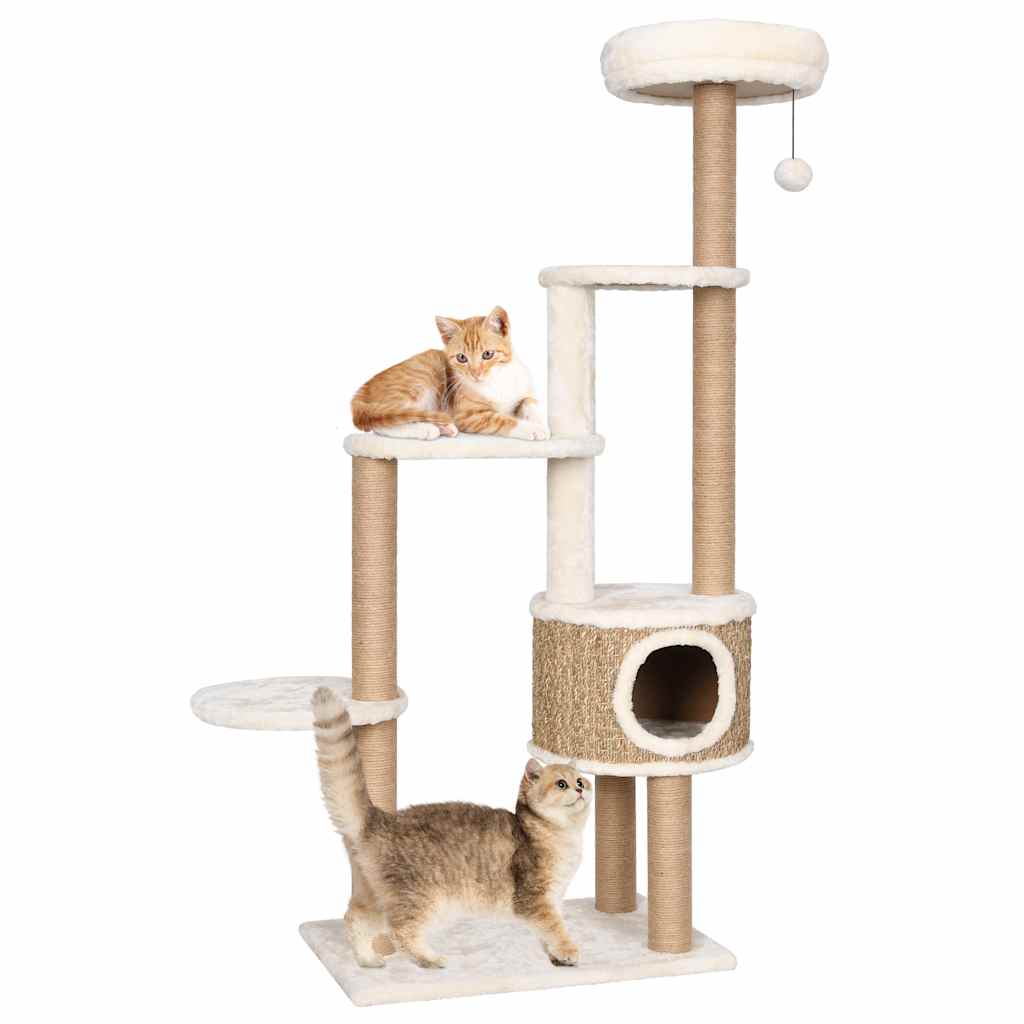 Cat scratching post with luxurious cushion 148 cm seagrass