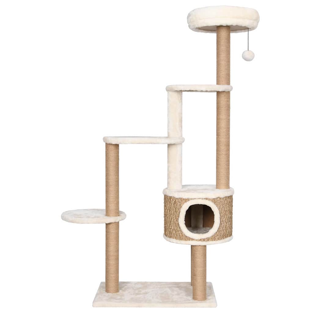 Cat scratching post with luxurious cushion 148 cm seagrass