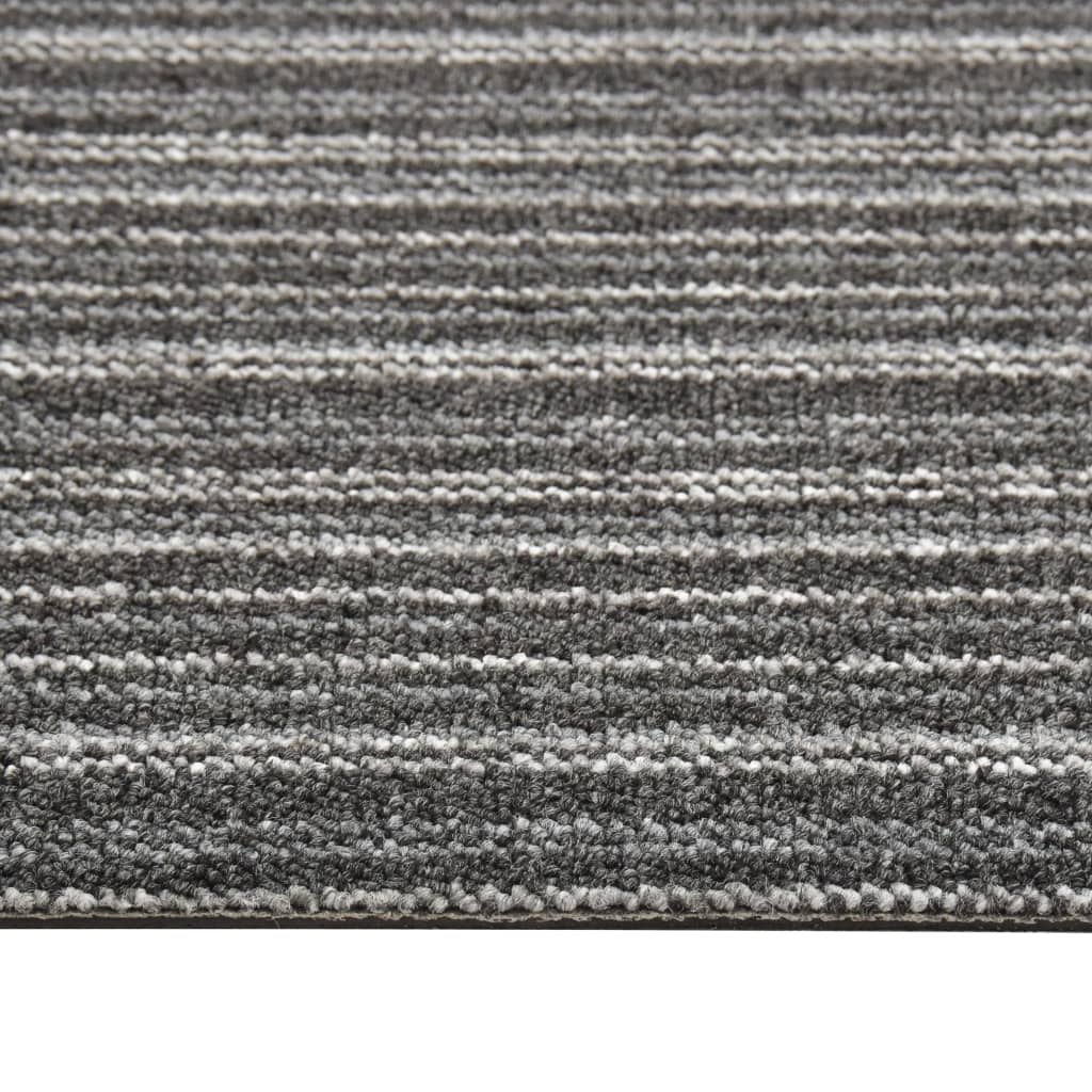 Dalles de moquette 20 pièces 5 m² 50x50 cm rayées anthracite