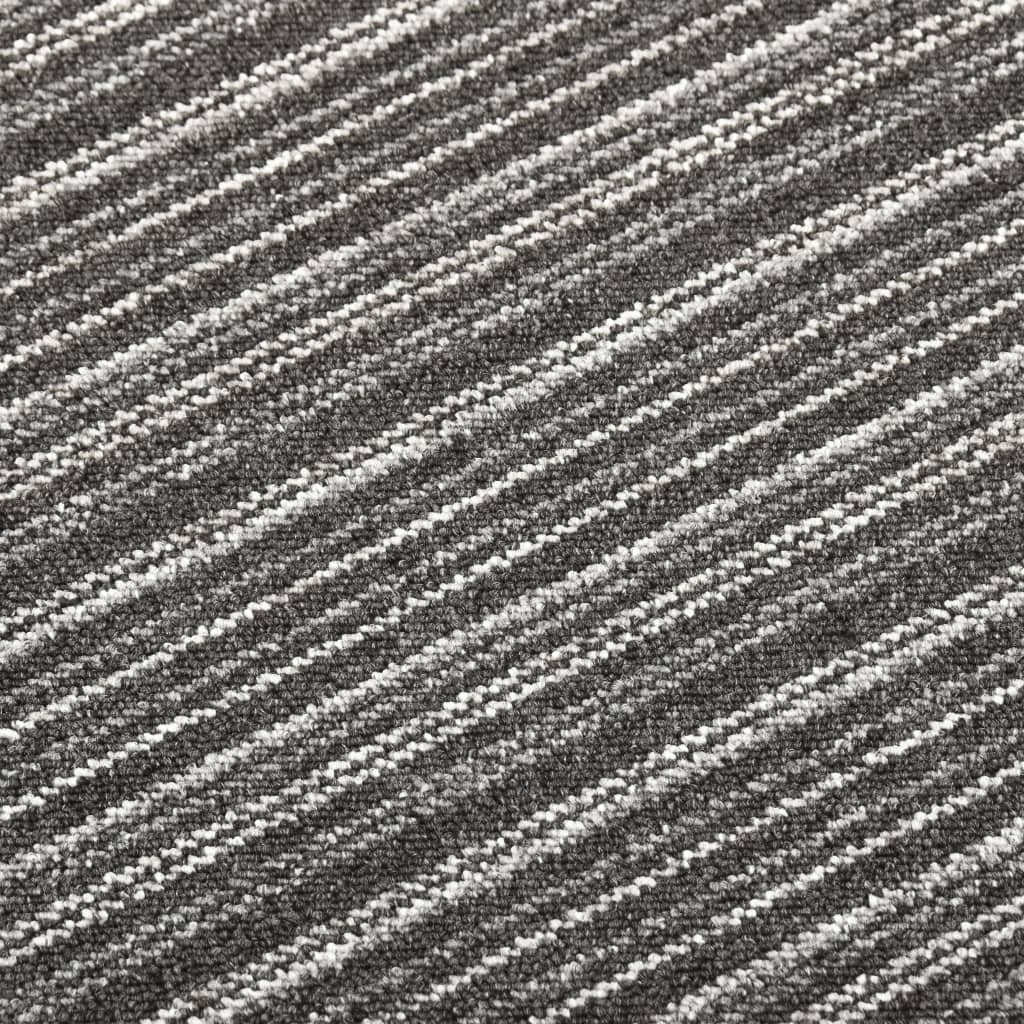 Dalles de moquette 20 pièces 5 m² 50x50 cm rayées anthracite