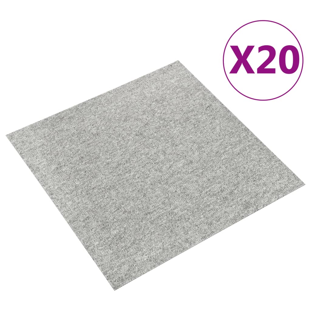 Dalles de moquette 20 pièces 5 m² 50x50 cm gris clair