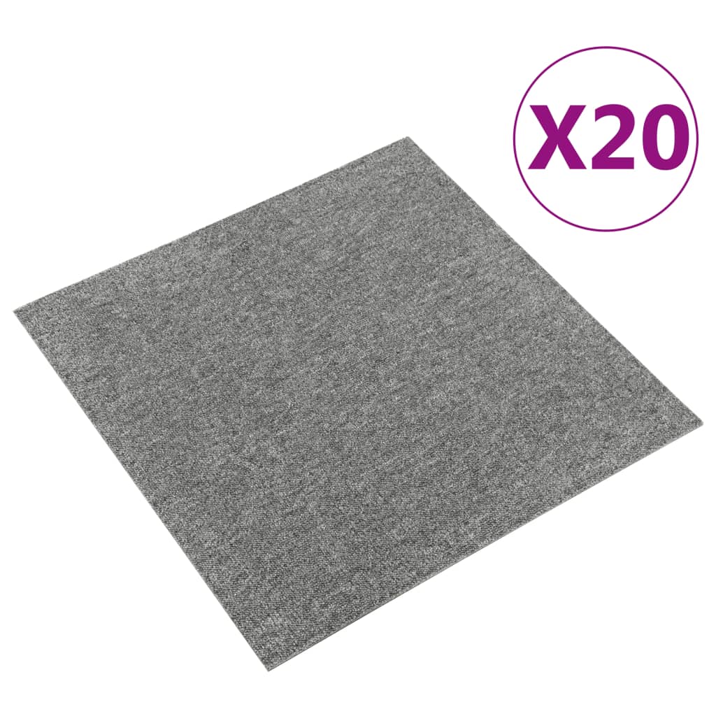 Dalles de moquette 20 pièces 5 m² 50x50 cm gris