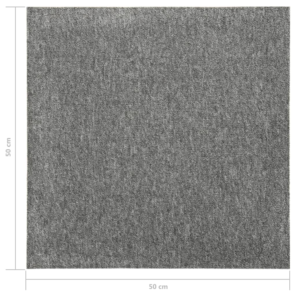 Dalles de moquette 20 pièces 5 m² 50x50 cm gris