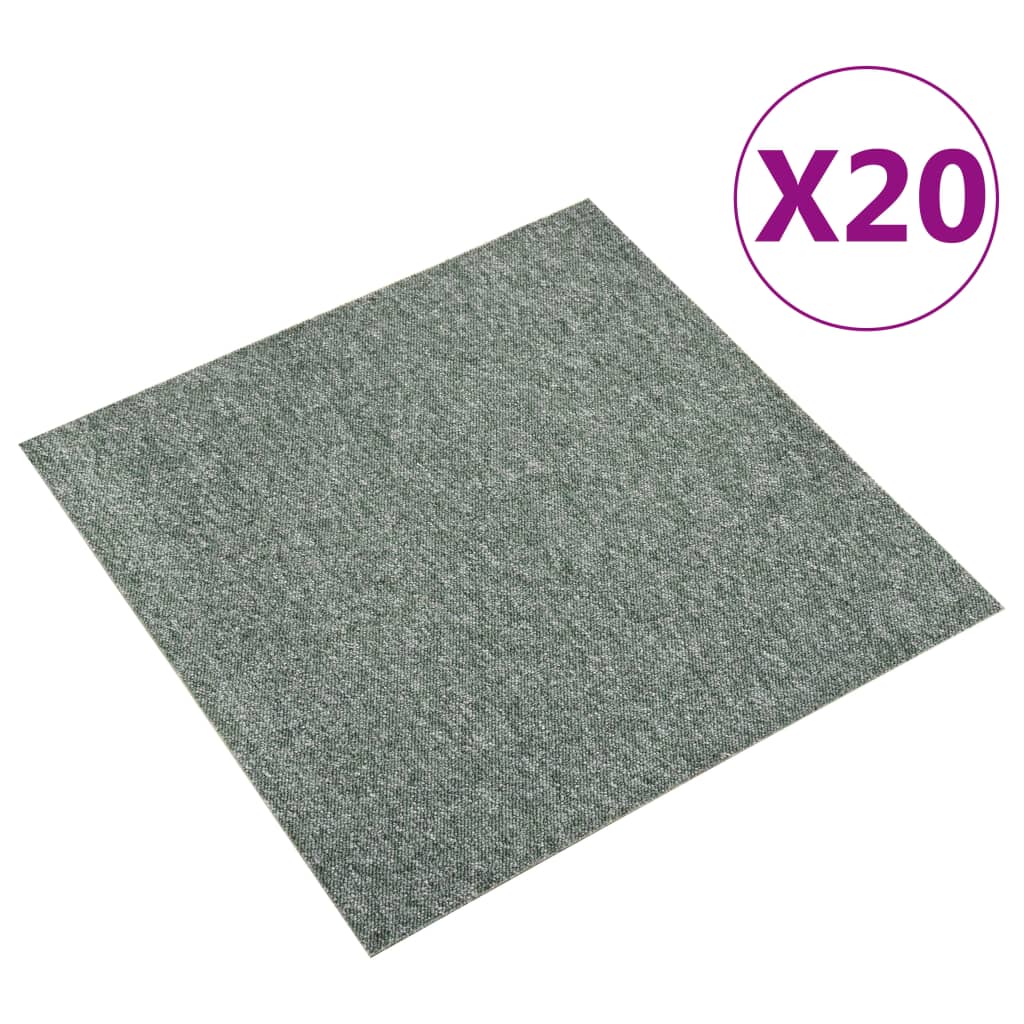 Dalles de moquette 20 pièces 5 m² 50x50 cm Vert