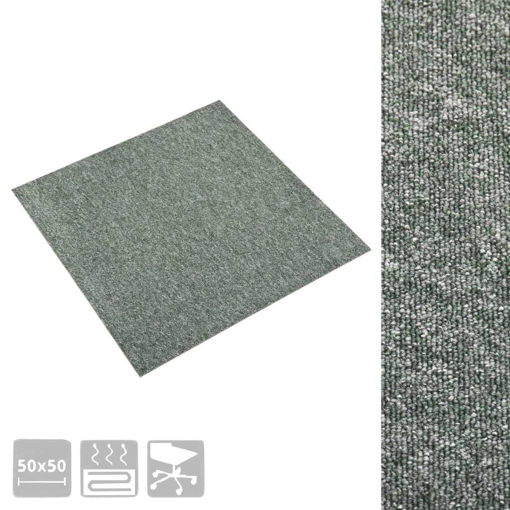 Dalles de moquette 20 pièces 5 m² 50x50 cm Vert