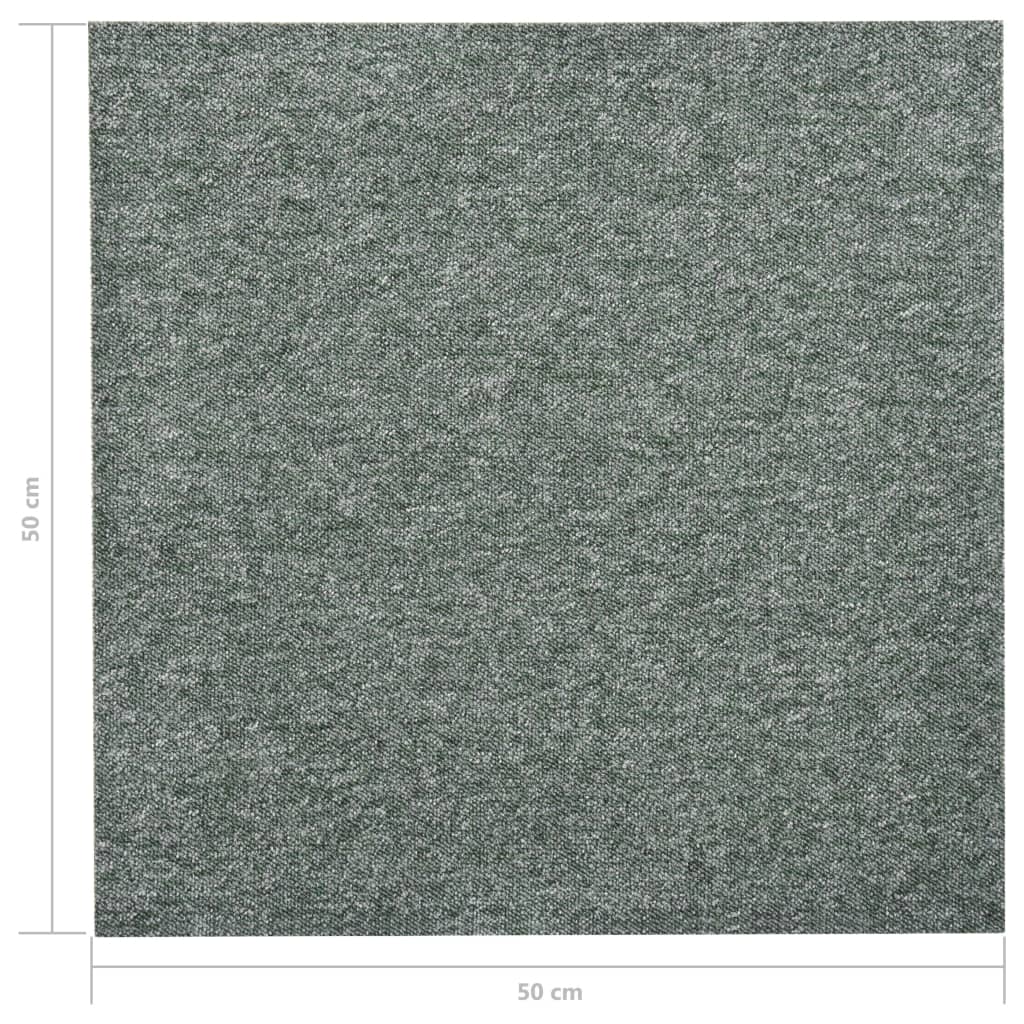 Dalles de moquette 20 pièces 5 m² 50x50 cm Vert