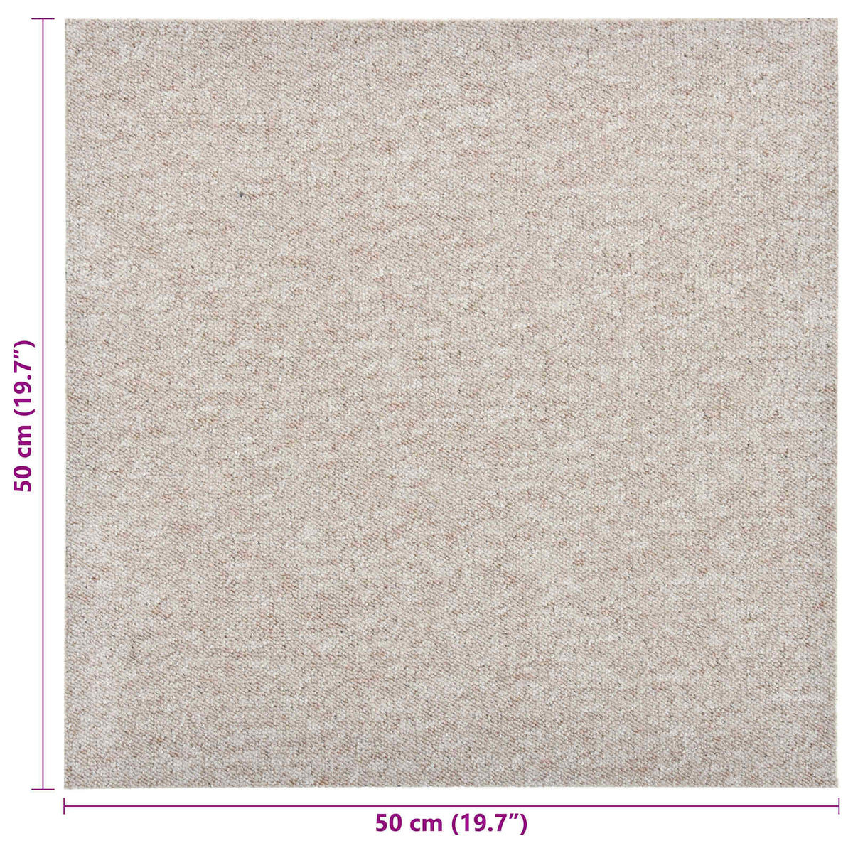 Teppich 20 stk. Hellbeige 50 x 50 cm 100% Polypropylen