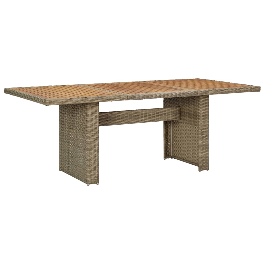 Table à manger de jardin marron 200x100x74 cm en résine tressée