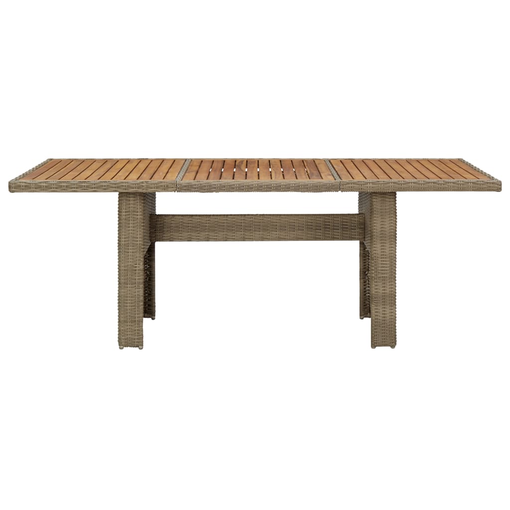 Table à manger de jardin marron 200x100x74 cm en résine tressée