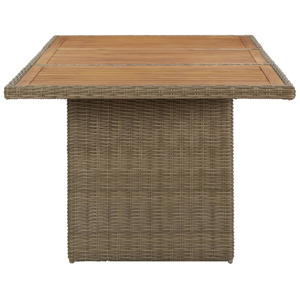 Table à manger de jardin marron 200x100x74 cm en résine tressée