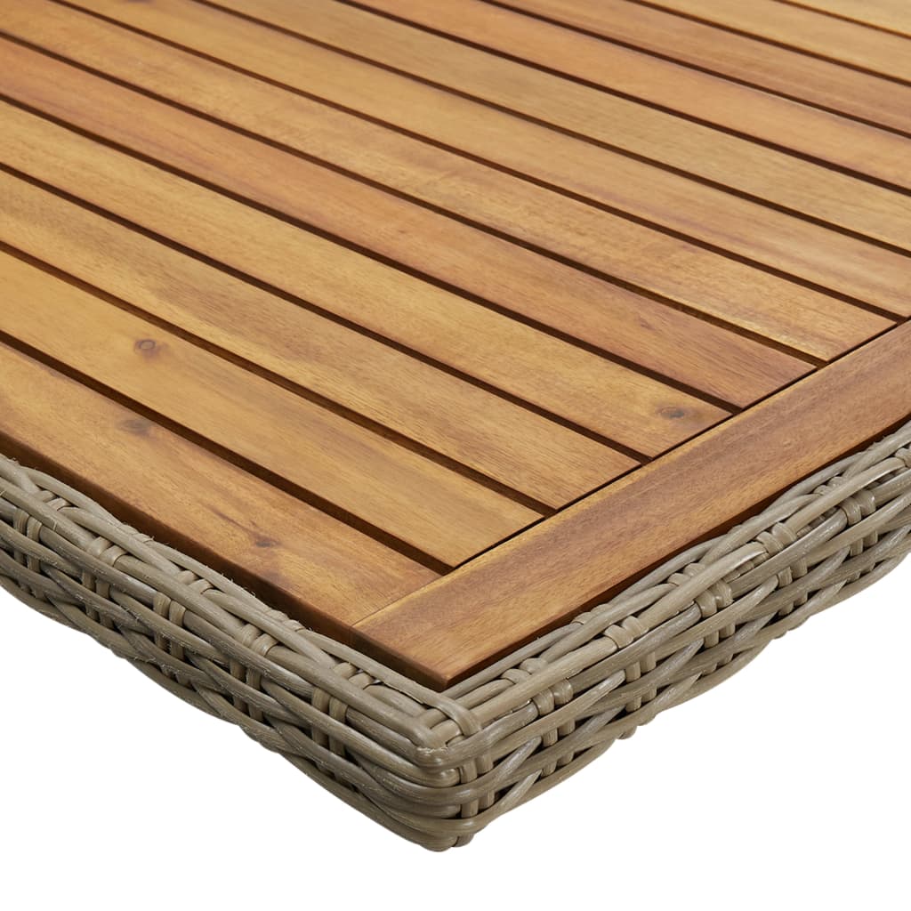 Table à manger de jardin marron 200x100x74 cm en résine tressée