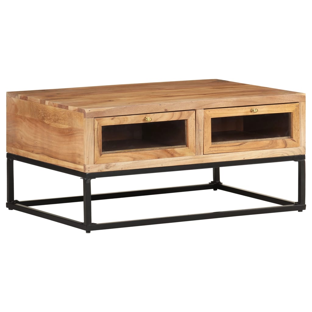 Table basse 90x60x40 cm en bois d'acacia massif