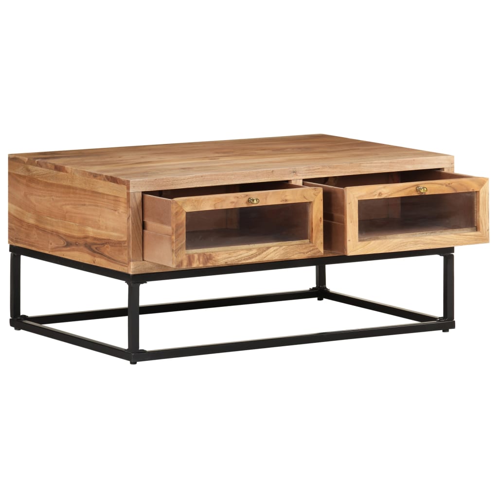 Table basse 90x60x40 cm en bois d'acacia massif