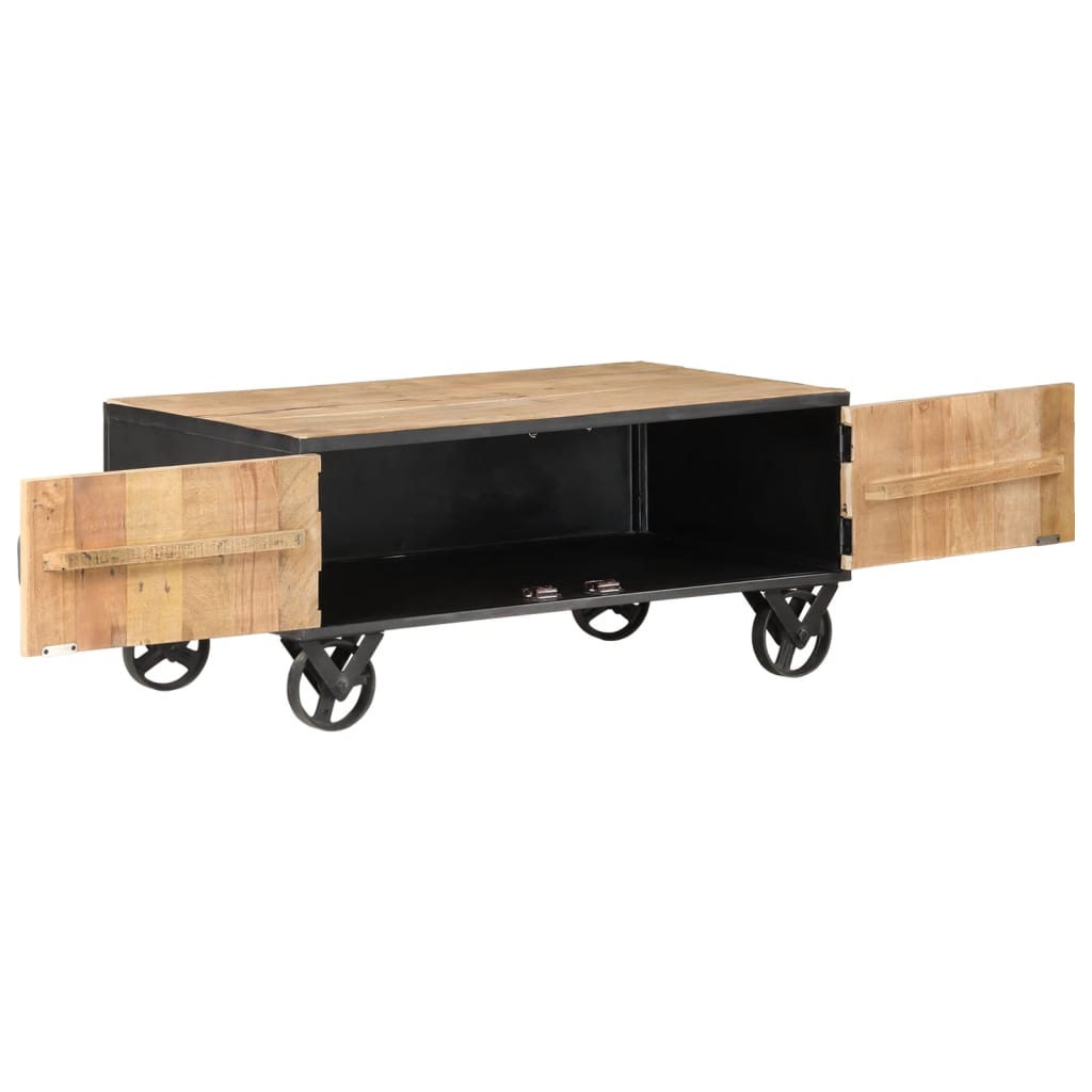 Table basse 90x50x39 cm en bois massif de récupération