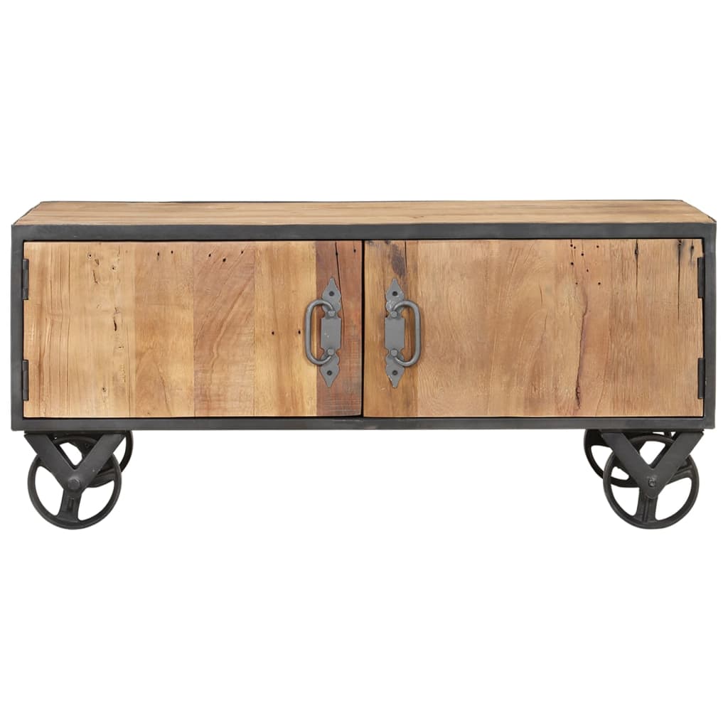 Table basse 90x50x39 cm en bois massif de récupération