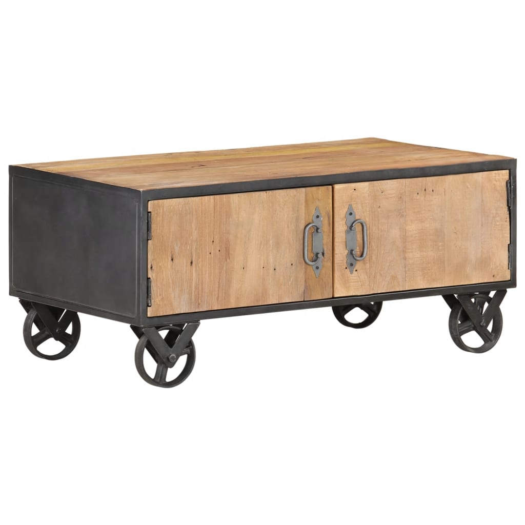 Table basse 90x50x39 cm en bois massif de récupération