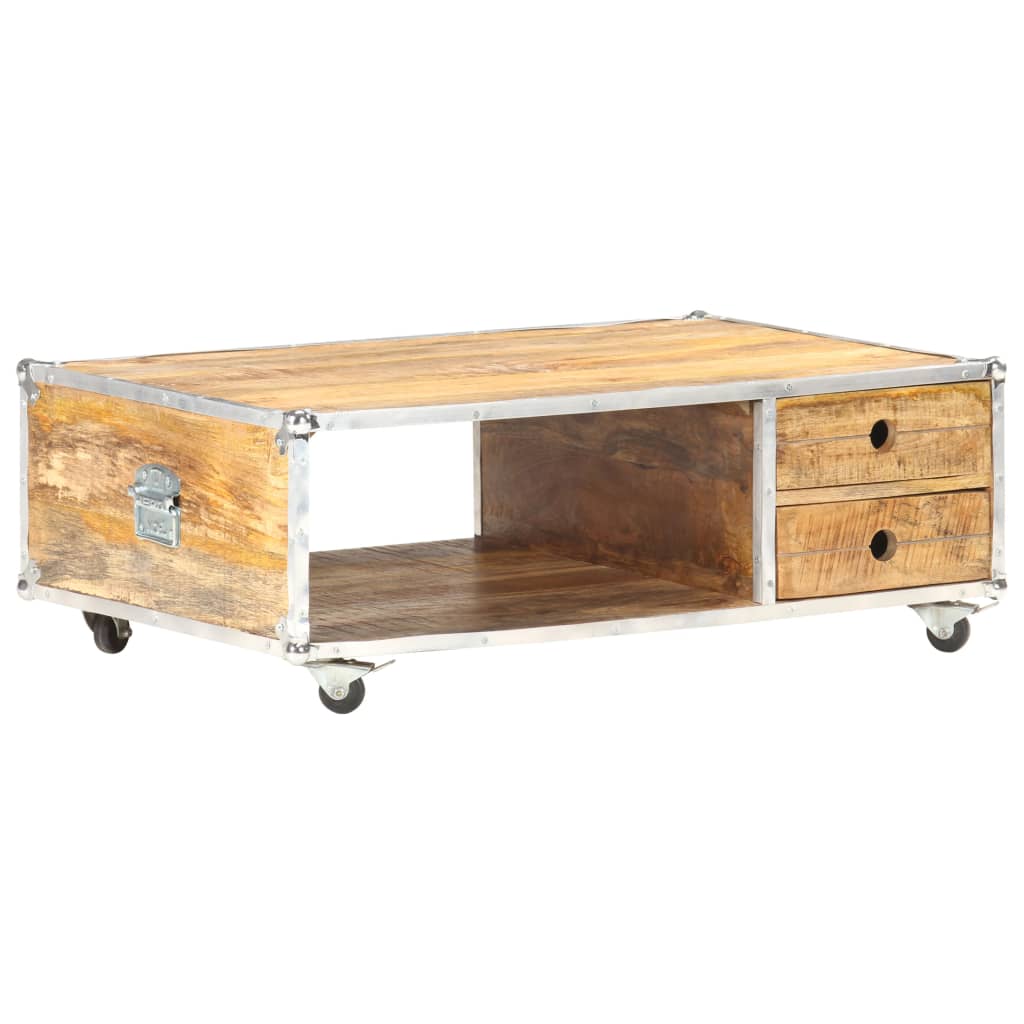 Table basse 89x59x33 cm Bois de manguier massif brut
