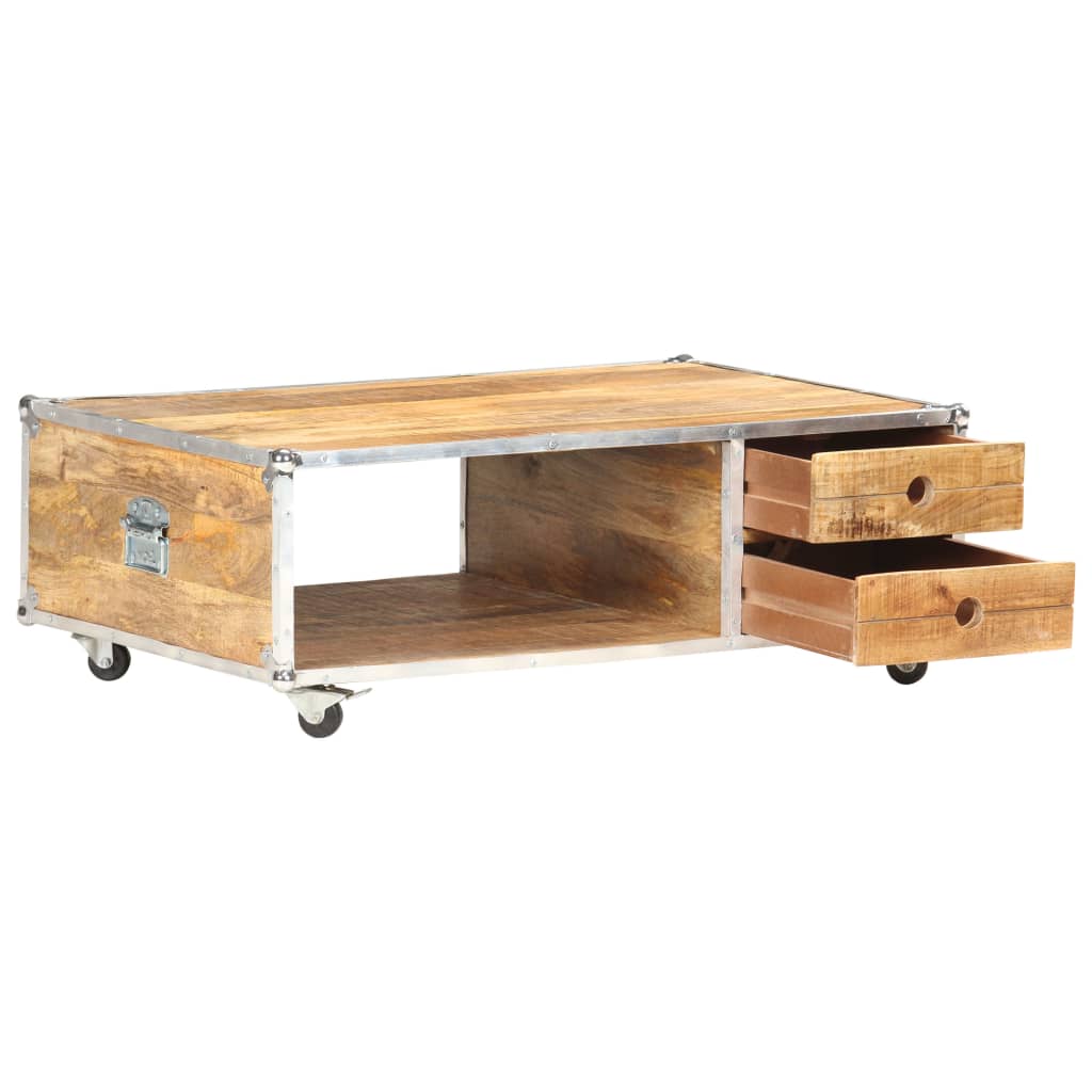 Table basse 89x59x33 cm Bois de manguier massif brut