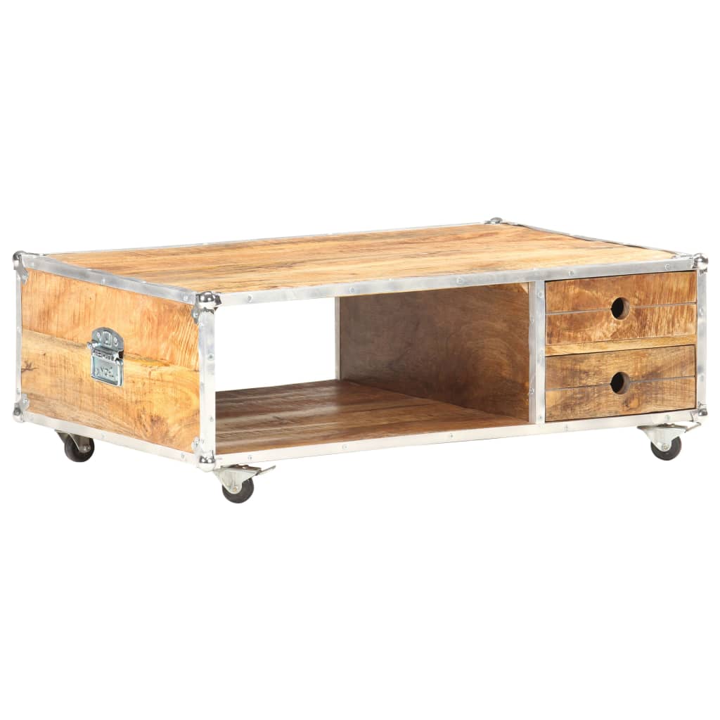 Table basse 89x59x33 cm Bois de manguier massif brut