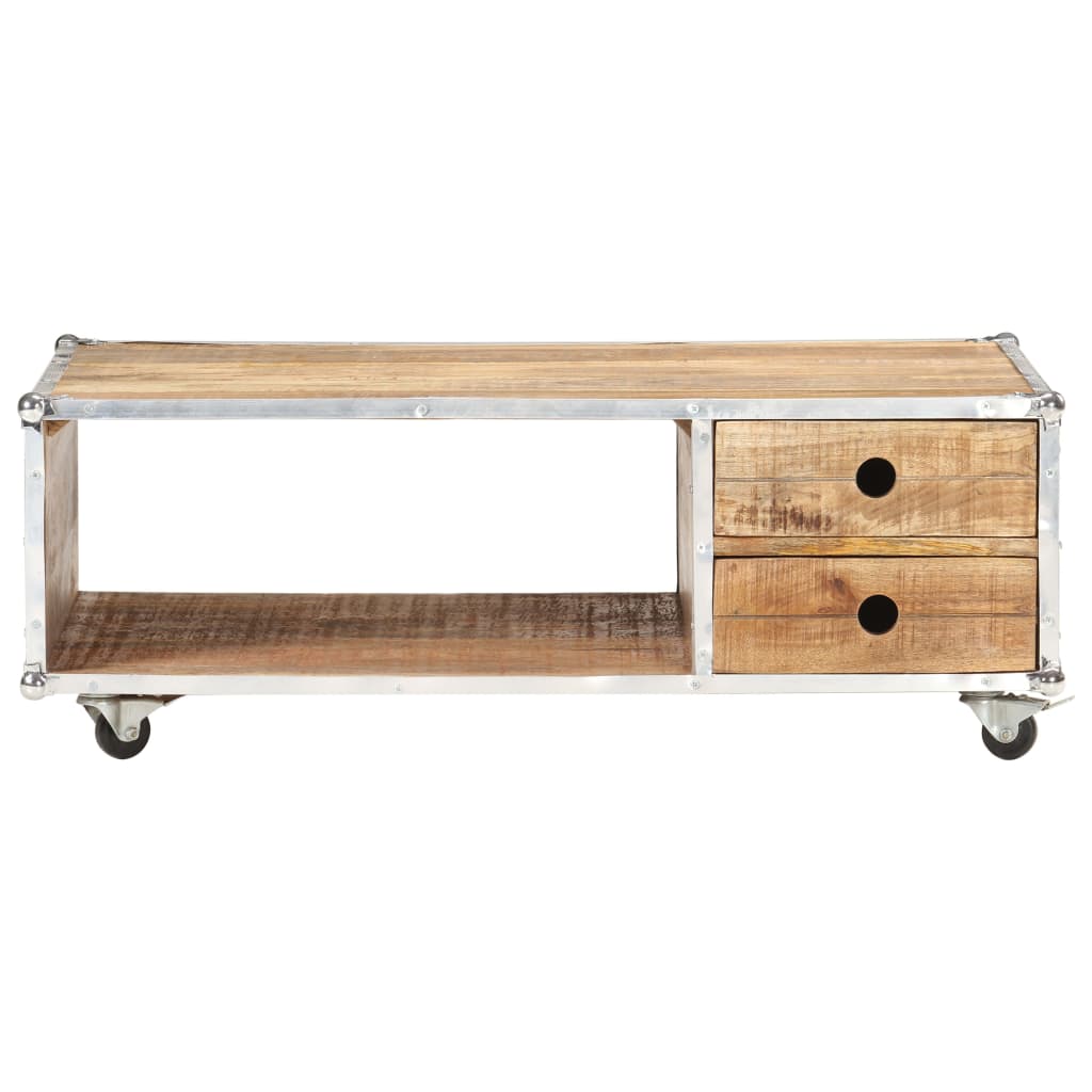 Table basse 89x59x33 cm Bois de manguier massif brut