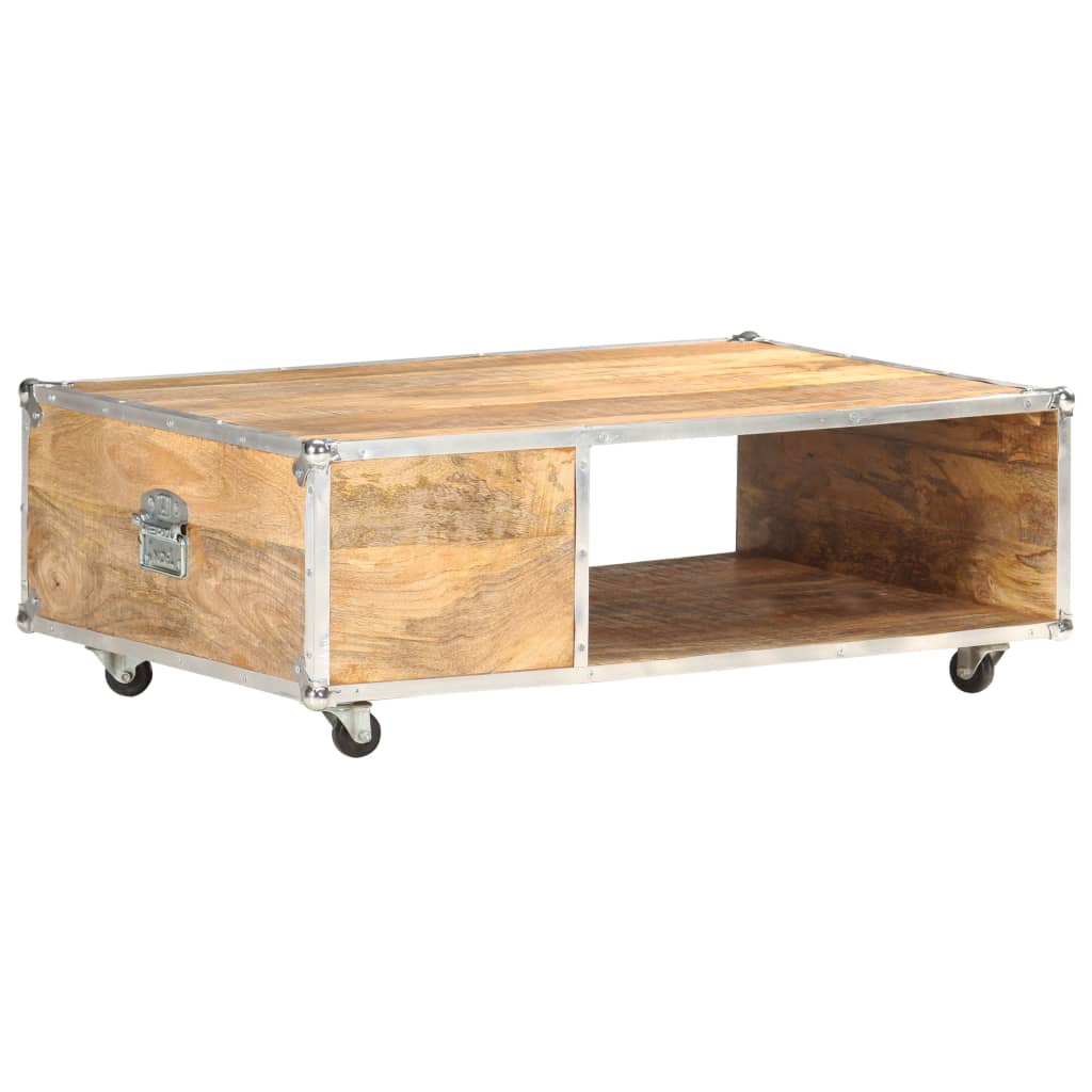 Table basse 89x59x33 cm Bois de manguier massif brut