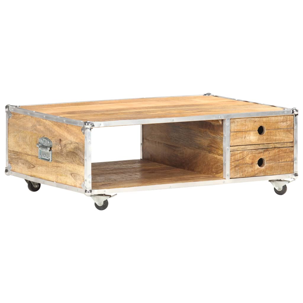 Table basse 89x59x33 cm Bois de manguier massif brut
