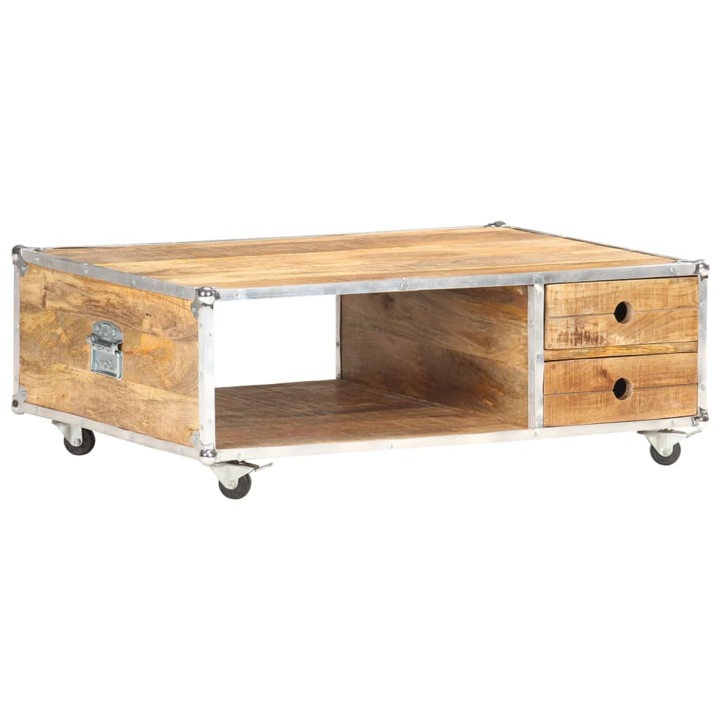 Table basse 89x59x33 cm Bois de manguier massif brut