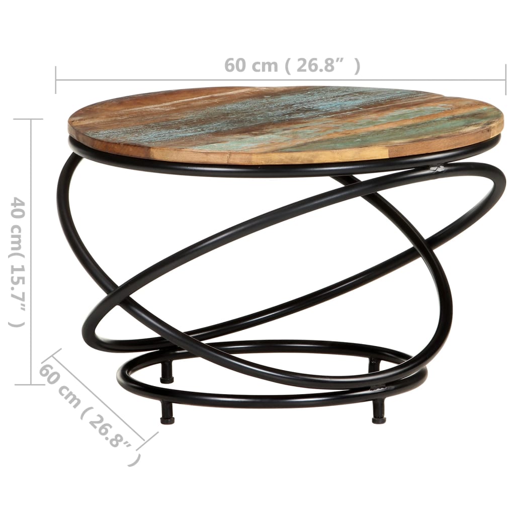 Couchtisch 60x60x40 cm Recyceltes Massivholz