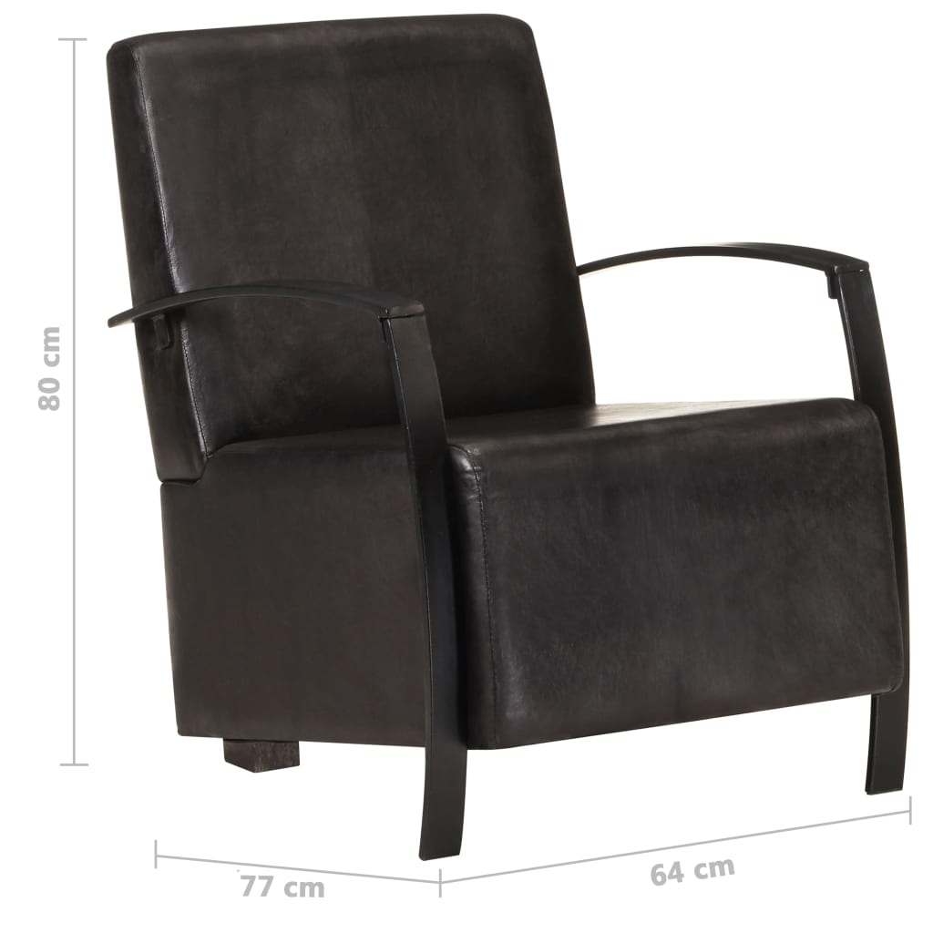Sessel Schwarz Echtleder