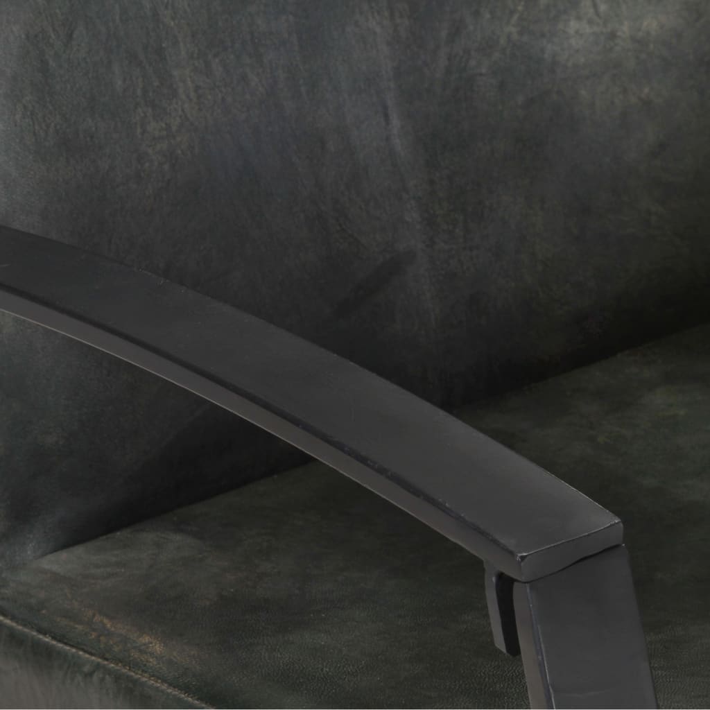 Sessel Distressed Grau Echtleder