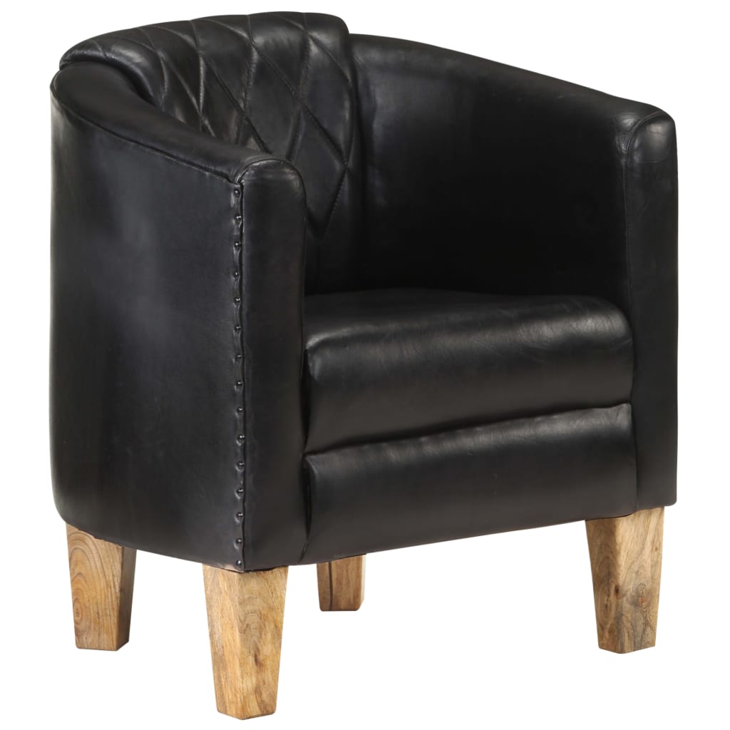 Sessel Schwarz Echtleder