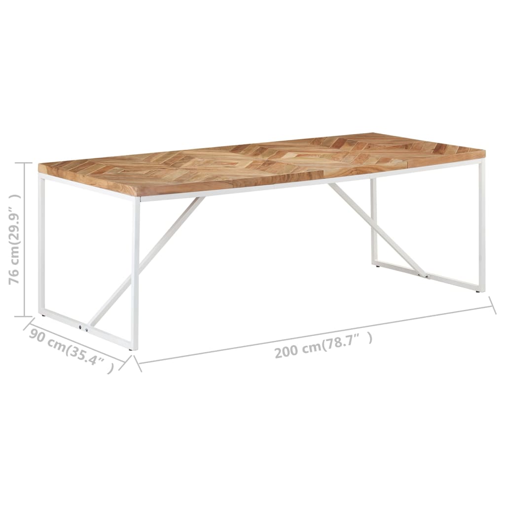 Dining table 200x90x76 cm solid acacia and mango wood