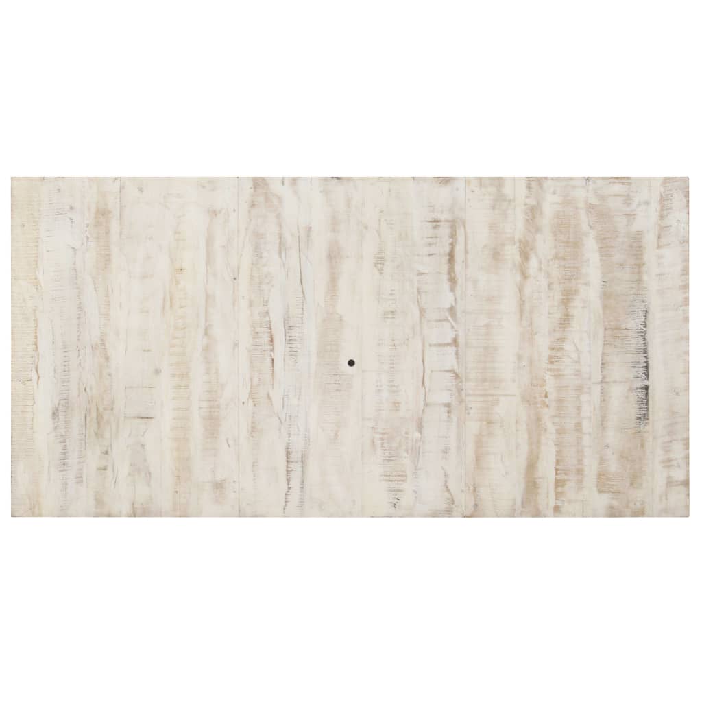 Table à manger blanche 180x90x76 cm en bois de manguier massif