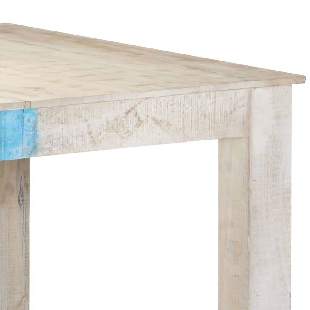 Table à manger blanche 180x90x76 cm en bois de manguier massif