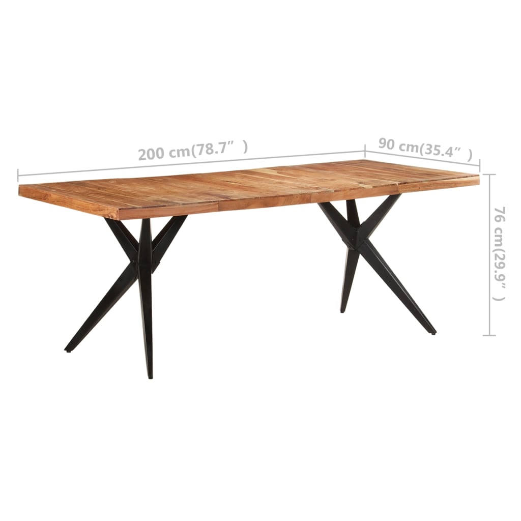 Dining table 200x90x76 cm acacia solid wood
