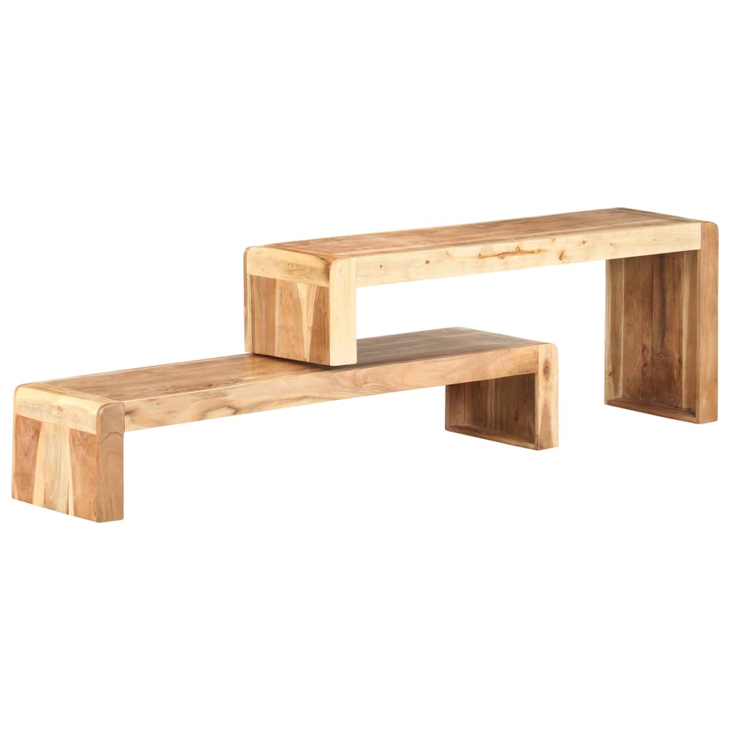 Meuble TV 2 pièces en bois d'acacia massif