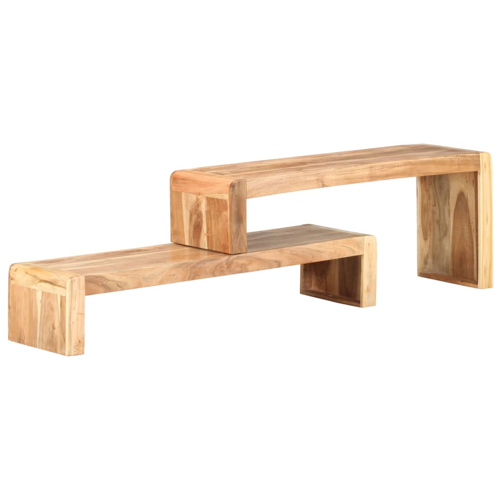 Meuble TV 2 pièces en bois d'acacia massif