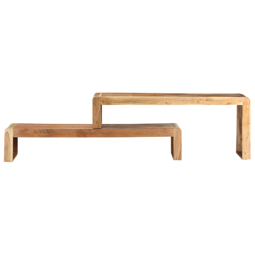 Meuble TV 2 pièces en bois d'acacia massif
