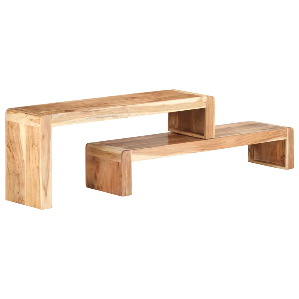 Meuble TV 2 pièces en bois d'acacia massif