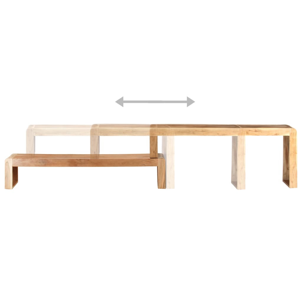 Meuble TV 2 pièces en bois d'acacia massif