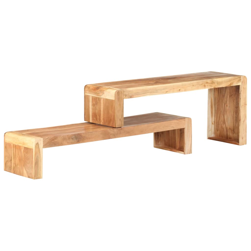 Meuble TV 2 pièces en bois d'acacia massif