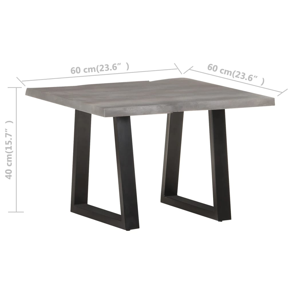 Table basse avec bords en bois d'acacia massif 60x60x40 cm
