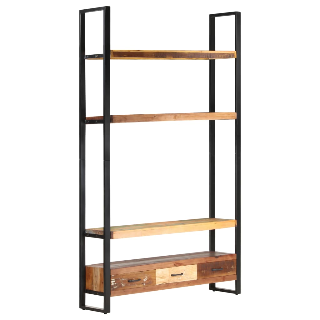 Bookshelf 118x30x200 cm solid reclaimed wood